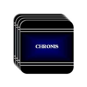 Personal Name Gift   CHRONIS Set of 4 Mini Mousepad Coasters (black 