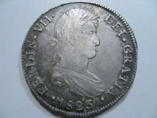 1823 PTS PJ 8 Reales. Bolivia. Ferdinand VII. VF/XF  