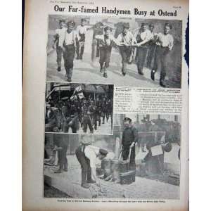  1914 WW1 Belgian Miners German Soldiers Ostend Railway 