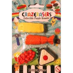   Puzzle Erasers   4 Pieces Sushi Set   Take Apart Erasers Toys & Games