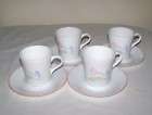 Corelle Pastel Ballet Set of 4 Cups and Saucers