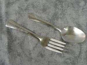 Web Art Deco Sterling Silver Baby Fork & Spoon  