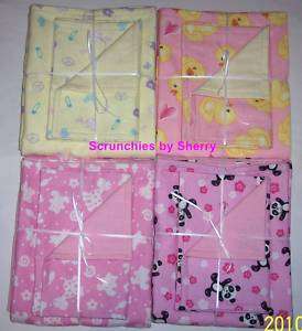 Baby Girl Double Flannel Blanket & Burp Cloth Sets  