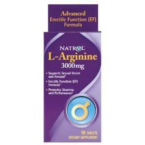 L Arginine 3,000 mg 90 Tabs   Natrol Health & Personal 