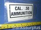 AMMUNITION 50 CAL WEAPON LABEL M998 M35 M37 M38 MB