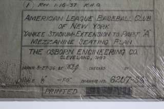 Original Yankee Stadium Architectural Plan Extension Part A Mezz 