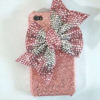Bling bow Pink case fcover or iphone 4 4S P5  