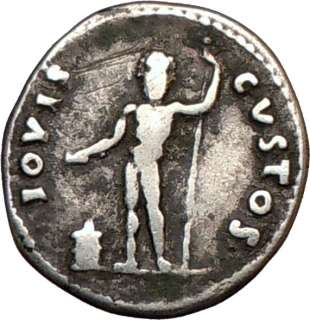 TITUS 79AD Rome IOVIS CVSTOS Silver Authentic Denarius  