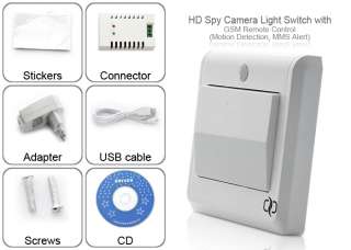 HD Spy Camera Light Switch with GSM Remote Control (Motion Detection 
