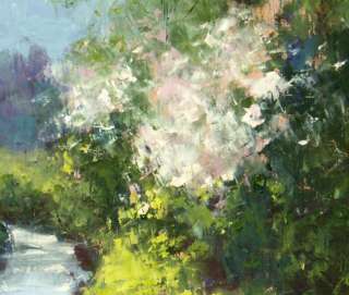Original Fine Art Oil Painting Along Wild Iris Creek 22x26 T. Nelson 