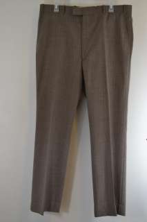 Vintage Arnie Mens Brown Pinstripe Wool 2 button Suit 44L  
