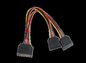 SATA 15Pin Male to 2 x 15Pin Female Power Cable for HDD  