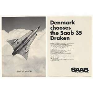   Force Saab 35 Draken Aircraft 2 Page Print Ad (42706)
