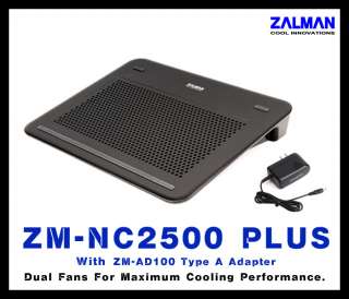 Zalman Laptop Notebook Cooler ZM NC2500PLUS & Adapter A  