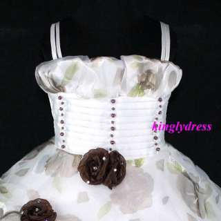 NEW Flower Girl Pageant Wedding Bridesmaid Princess Party Dress Set SZ 
