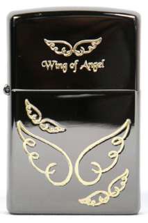 Zippo lighter Japanese Korean wing of angel black ice 150 engraved 