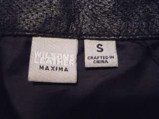 WILSONS A line Flirty Side Zip Black 100% Leather Mini Skirt ~ sz S x 