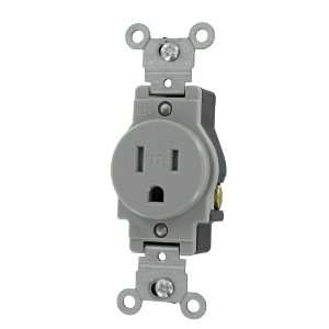 Leviton T5015 GY Commercial Grade, Grounding, 15 Amp, 125 Volt, 2P, 3W 
