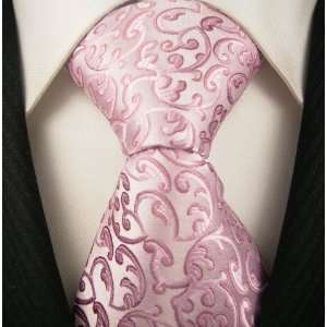  DENG YING Pink Floral JACQUARD WOVEN Mens Silk Neckwear 