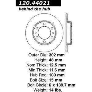  Centric Parts 120.44021 Premium Brake Rotor with E Coating 