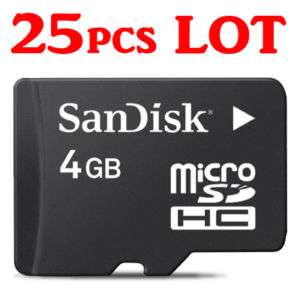 25pcs LOT 4GB 4G microSD micro SD SanDisk Memory Card  