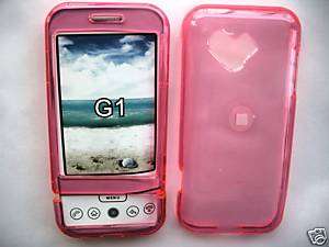 mobile HTC Google G1 Android Trans L.pink Cover Case  