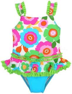 New Girls Boutique sz 2T Bright Flower Skirted Swimsuit Hula Star 