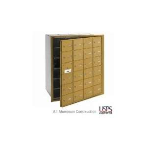 24 Door (23 usable) 4B+ Horizontal Mailboxes   Gold   Front Loading  