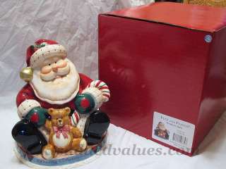 Fitz and Floyd Fireplace Santa Collection Cookie Jar  