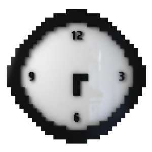    Pixel Time Clock Fun Retro Pixelated Wall Clock