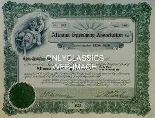 1925 ALTOONA SPEEDWAY STOCK POSTER AUTO RACING INDY 500  
