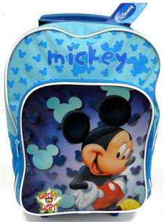 MICKEY MOUSE Ears Trolley Pull Handle Bag Trips School FUN Disney 