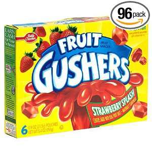 Fruit Gusher Strawberry Punch, 0.9 Ounce Packets (Pack of 96)  