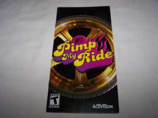 Manual ONLY for MTVs Pimp My Ride game PSP Booklet T  