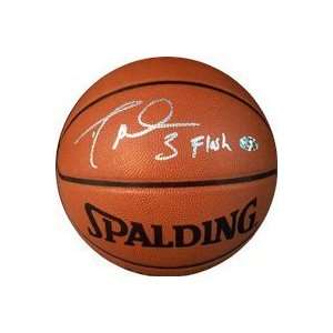   Wade Autographed/Signed Flash Leather Basketball 