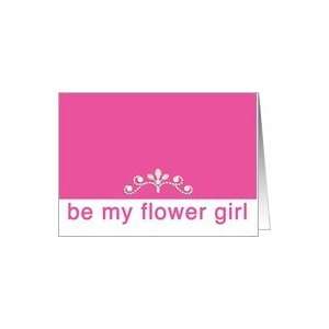  Incredibly Pink Flower Girl Invitation with Tiara Card 