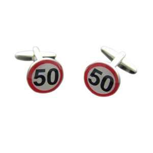  50km Speed Limit Sign Cufflinks 