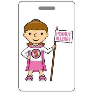 Peanut Allergy Bag Tag Superhero Girl