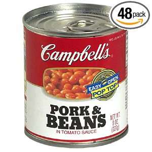 Campbells Pork & Beans Easy Open, 8 Ounce Can (Pack of 48)  