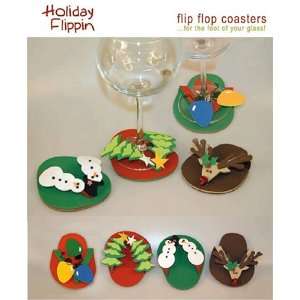  Cork Pops Holiday Flippin Flip Flop coasters Kitchen 
