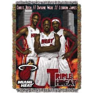  NBA Miami Heat Triple Threat 48x60 Tapestry Throw Sports 