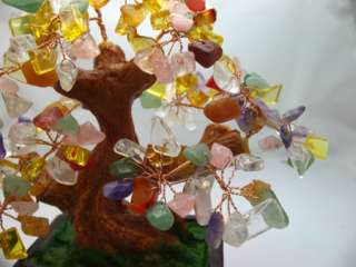 Large color crystal Gem Stone Christmas tree reiki  
