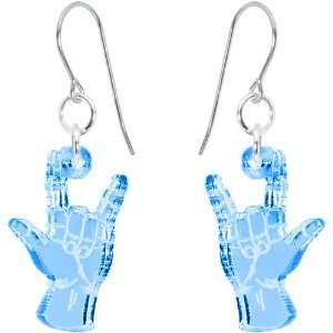  Light Blue Sign Me Up Love Earrings Jewelry