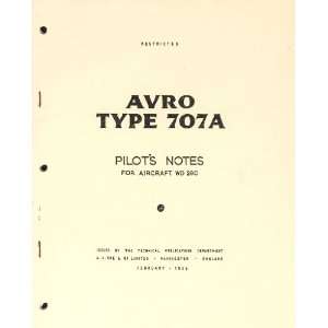    Avro 707 A Aircraft Pilots Notes Manual Sicuro Publishing Books