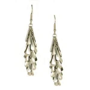   Creative Brazil Silver Rhodium Plated Fringe Dangle Earrings Jewelry