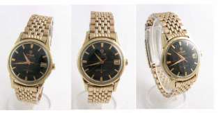 14k Gold Omega Constellation PiePan Date Wrist Watch 1962  