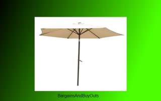 International Caravan Beige Umbrella /W Pole&Crank/Tilt  