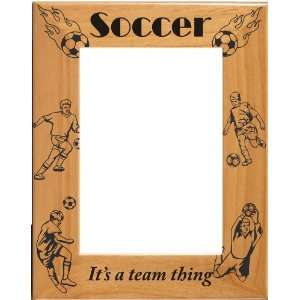  Laser Engraved Boys Soccer Themed Picture / Photo Frame 