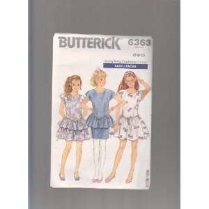  Girls Dress Butterick 6363 Easy Vintage Size 7,8,10 