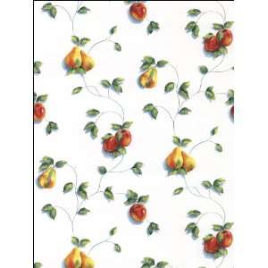  Apples and Pears White Wallpaper in Kitchen Style Kitchen 